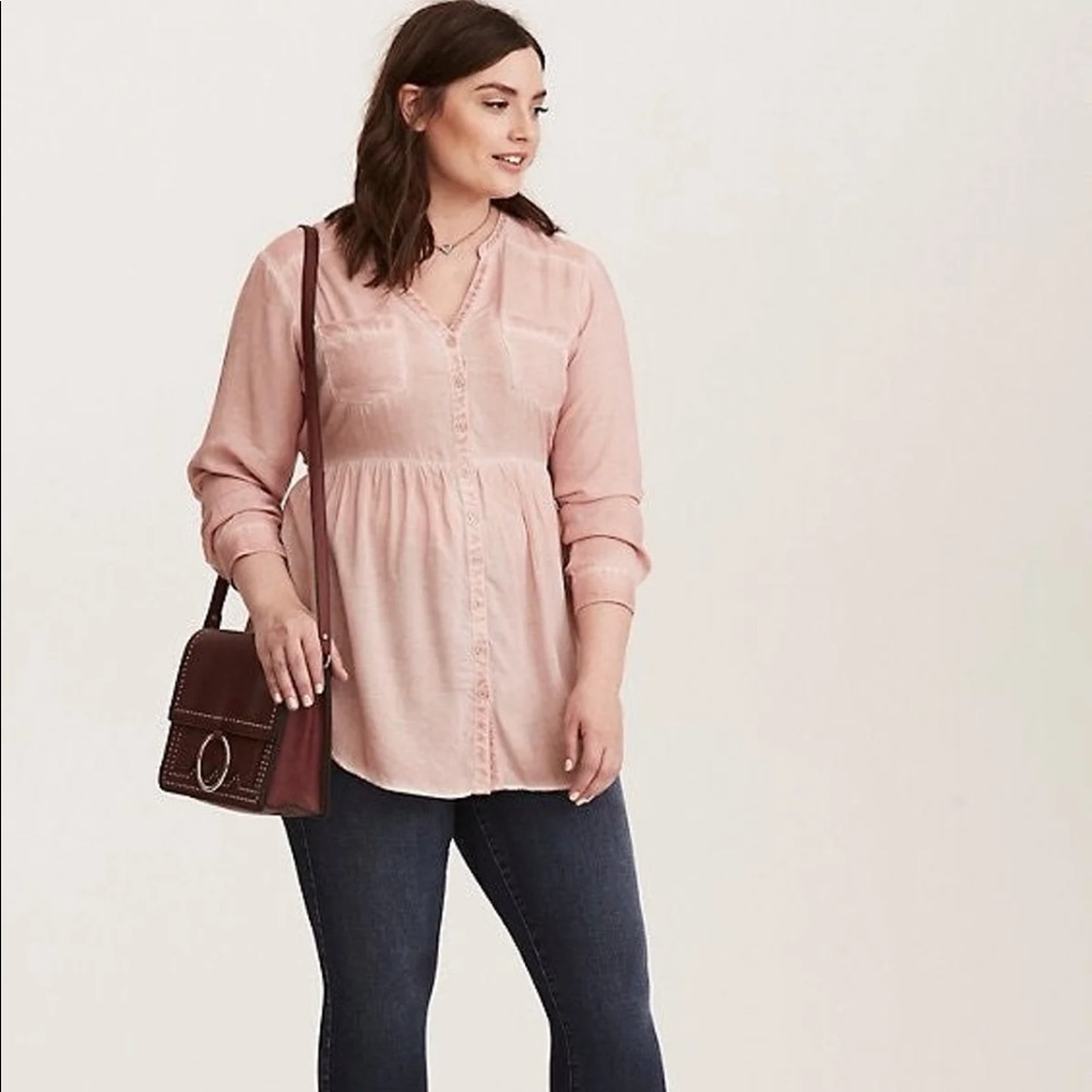 Torrid EMMA - BLUSH CHALLIS BABYDOLL TUNIC